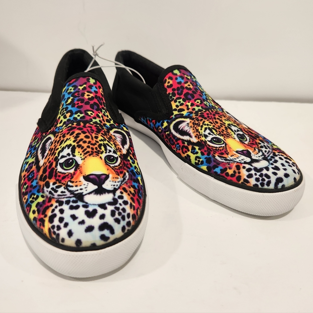 New Lisa Frank Hunter Leopard Retro Neon Slip On Shoes Sneakers Womens Size 9
